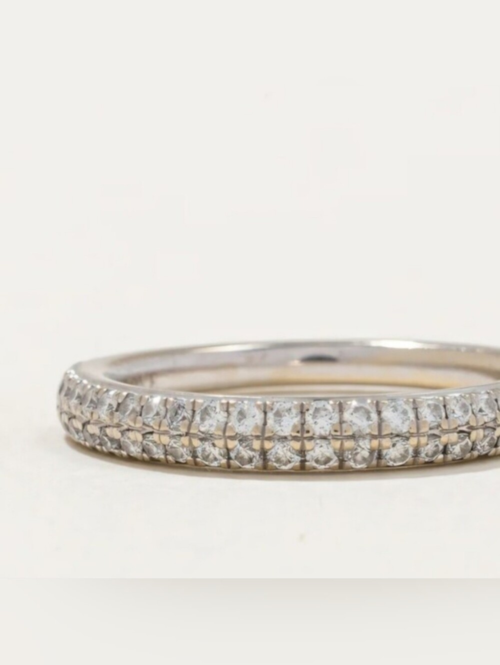 14k Vera Wang Diamond Double-row Semi Eternity Band Ring ~ Sz 7.75